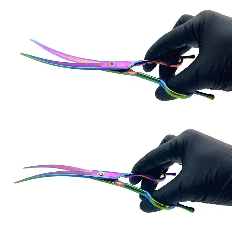 Профессиональные ножницы для груминга домашних животных 7 5 дюйма изогнутые