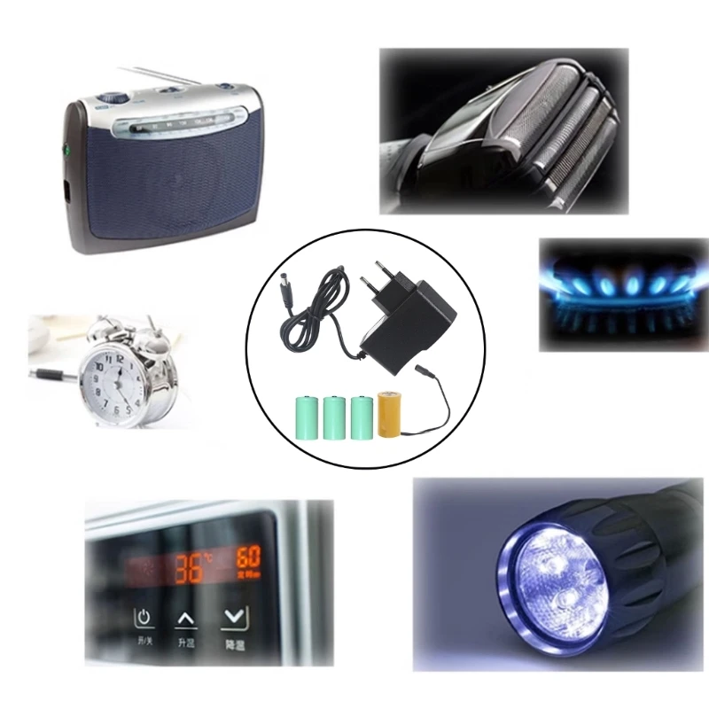 AC100-240 до 6V1A 4x 1 5 В LR20 D кабель питания для батареи шнур устранения Прямая поставка