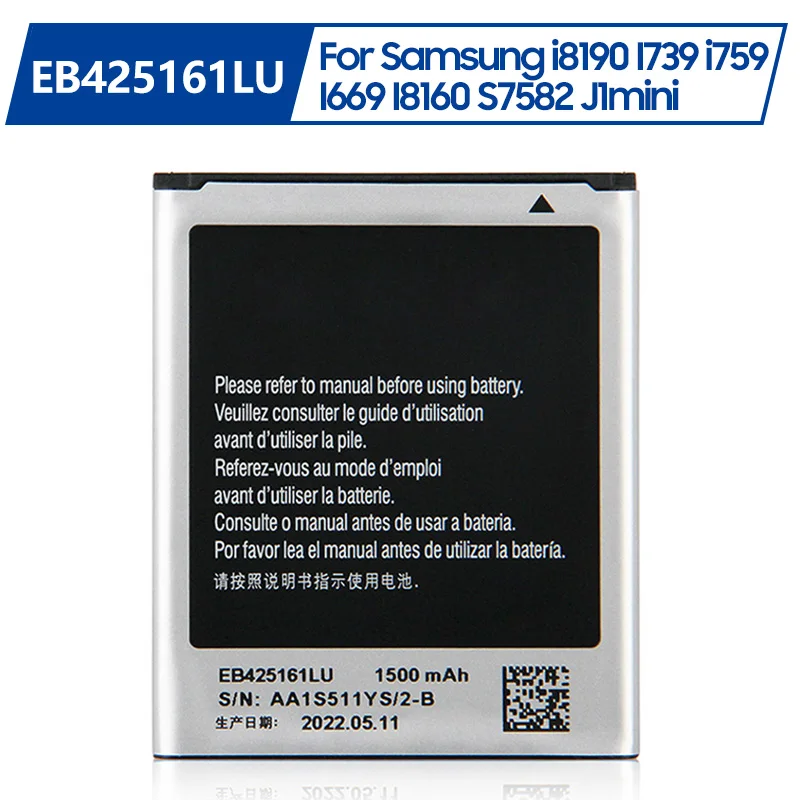 

Replacement Battery EB425161LU For Samsung GT-S7562L S7560 S7566 S7568 S7572 S7580 i8190 I739 i759 I669 I8160 S7582 J1mini