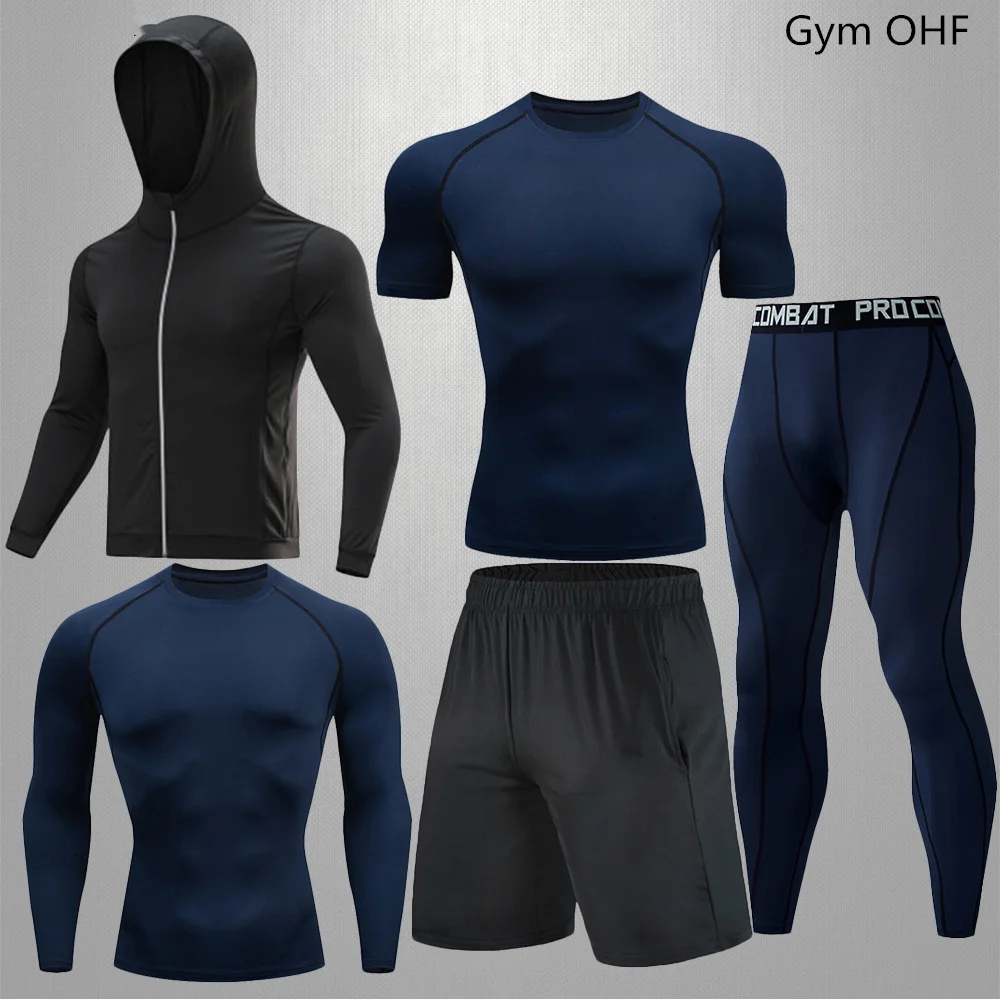 Brand Compression T shirt Men's Sports Suits Quick Dry MMA Boxing Jerseys Jogger Training Men Gym Fitness Tracksuits Shorts Sets