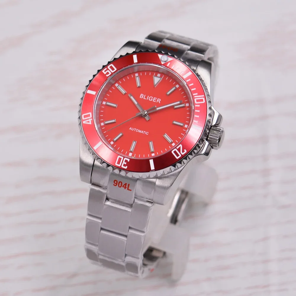 40 мм BLIGER Mingzhu 2813/NH35A мужские автоматические часы Mechanica с индивидуальным логотипом