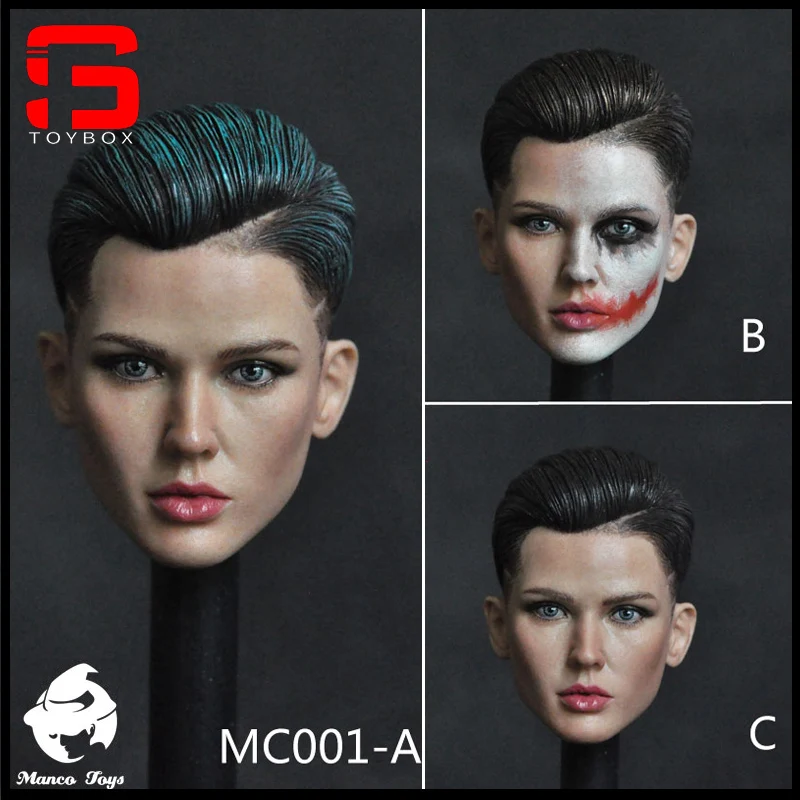 

MC001 1/6 Ruby Rose Head Sculpt PVC Female Head Carving Model Fit 12'' Soldier Action Figure Body Dolls
