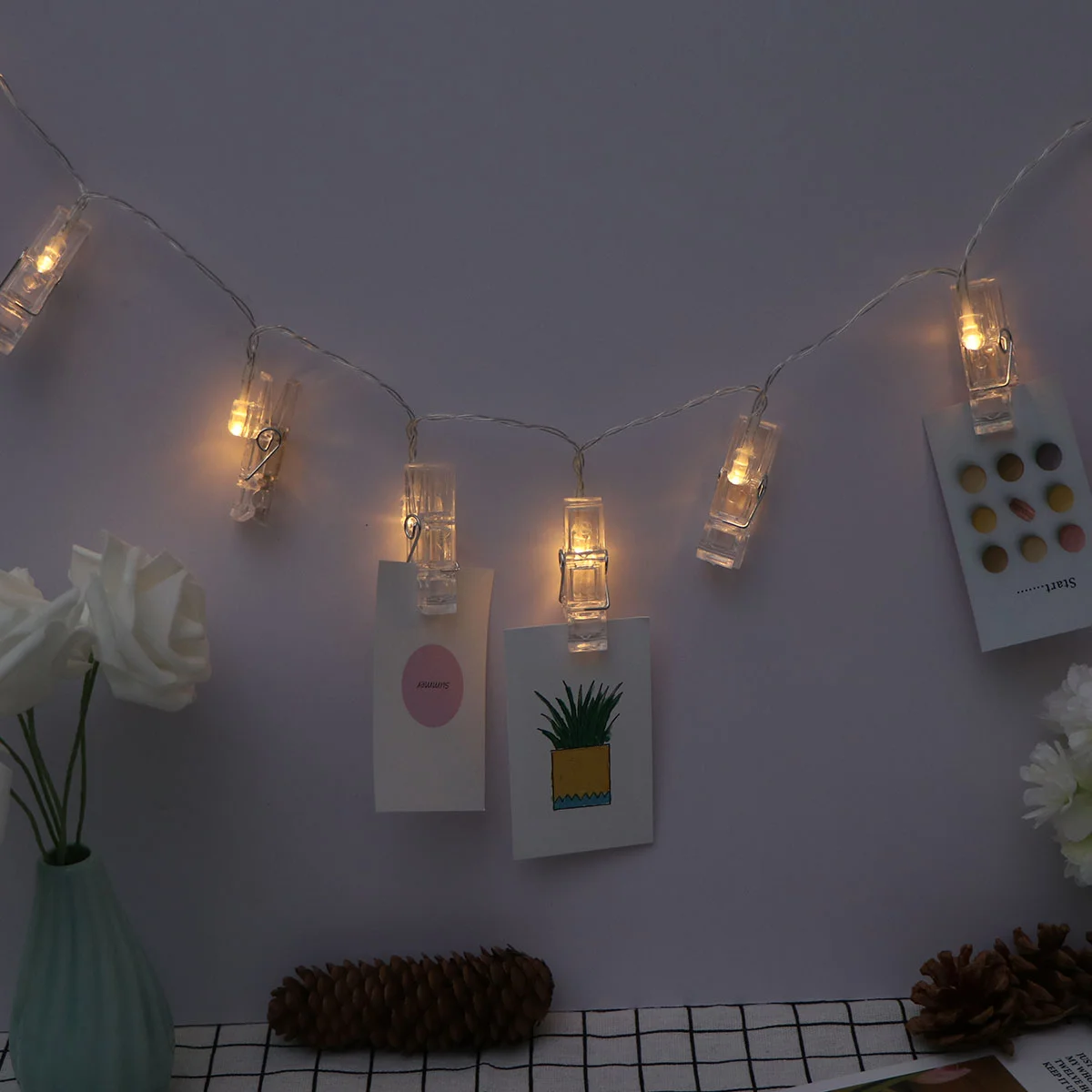 BZ1202 8-режимные гирлянды с фотоклипом 20 светодиодных гирлянд сказочный светильник