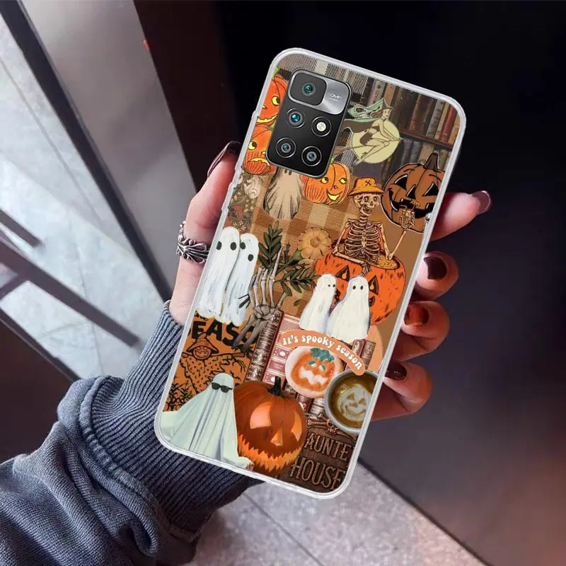 October Fall Halloween Spooky Pumpkin Чехол для телефона Xiaomi Redmi 12C 12 10A 10C 10X 10 9A 9C 9T 9 8A 8 7A 7 6A 6 Pro K70 K60 K4
