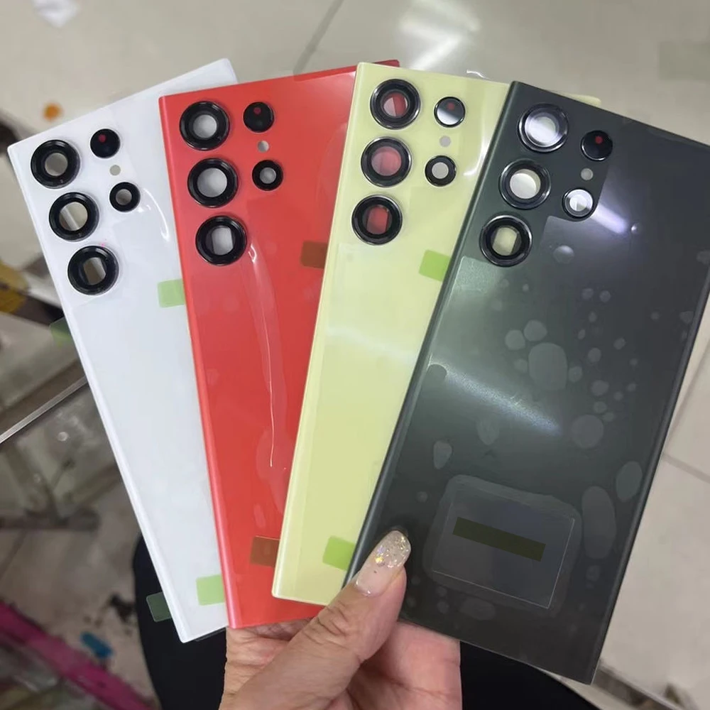 

Original S23Ultra Housing For Samsung Galaxy S23 Ultra 5G Battery Cover Rear Glass Repair Back Glass with Camera Lens&Adhesive