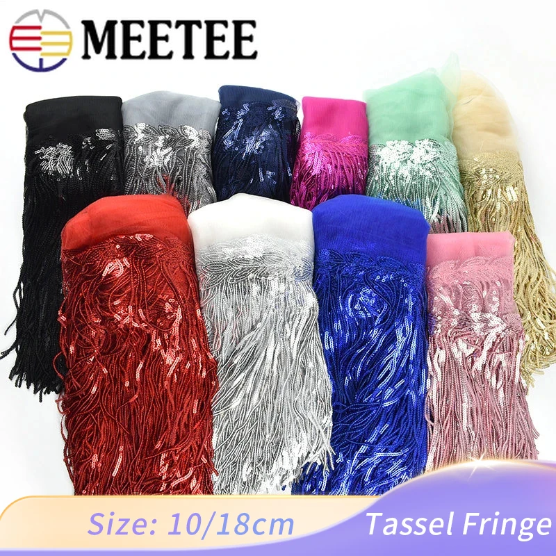

1/2Yards 10/18cm Sequins Fringe Tassel For sewing Wedding Dress Danc Ribbon Lace Trims Skirt Decoration DIY Craft Accessories