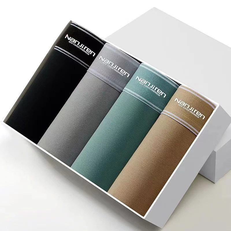 

4 шт./комплект, мужские хлопковые трусы-боксеры