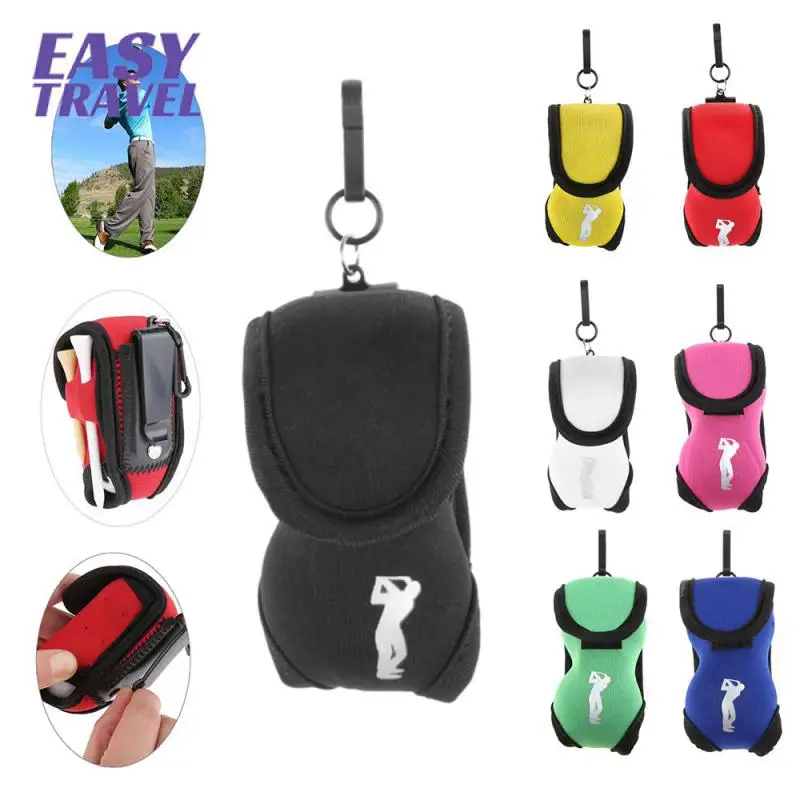 

Small Golf Ball Bag Mini Waist Pack Bag 4 Tee Neoprene Holder Sports Bag On For Outdoor Golf Training Balls Tee