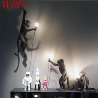 wpd nordic indoor wall sconces lamps modern creative monkey led lighting decorative for home bedroom living room
