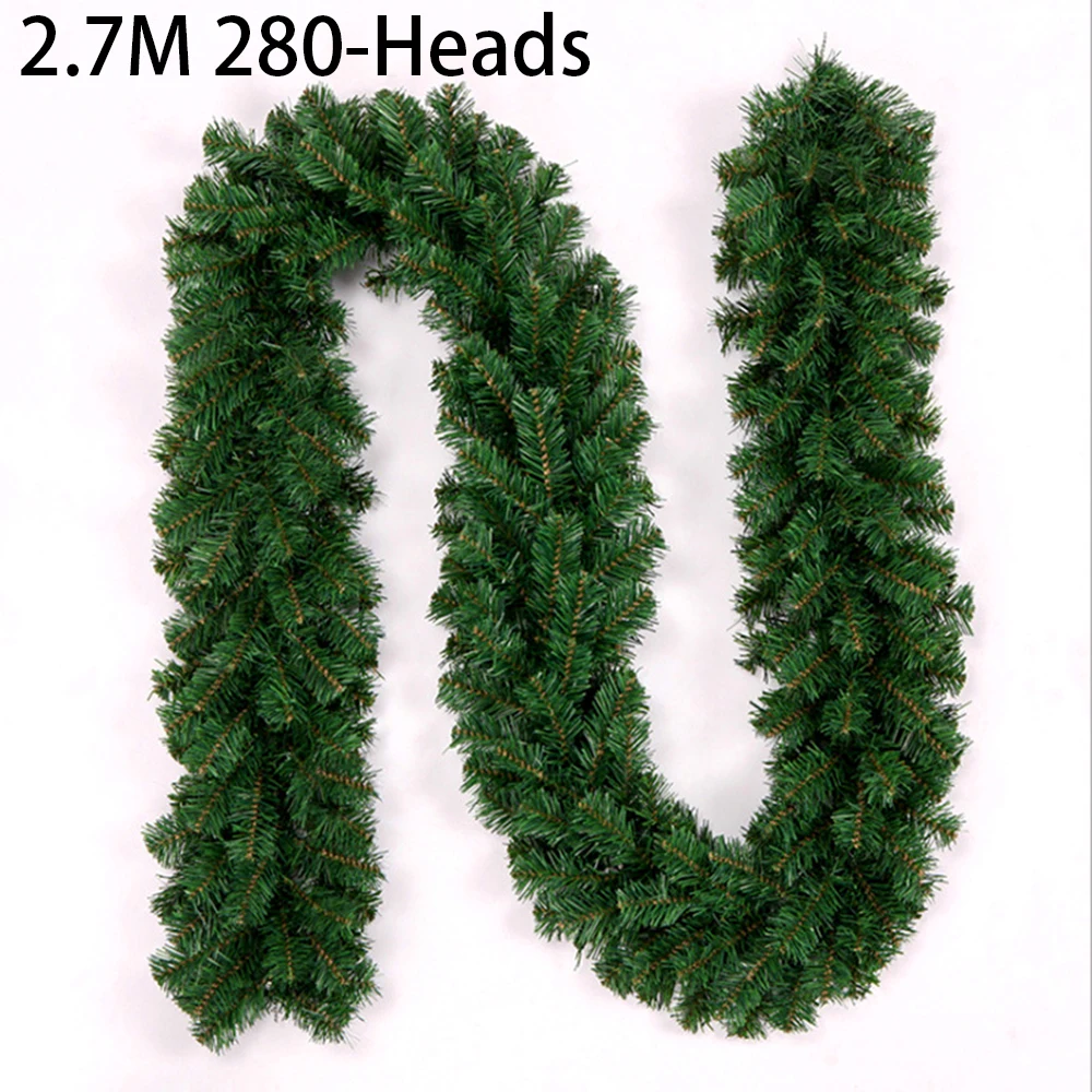 

270CM Christmas Garland Wreath Artificial Green Christmas Pine Tree Rattan Xmas Tree Ornament Home New Year Party Supplies Decor