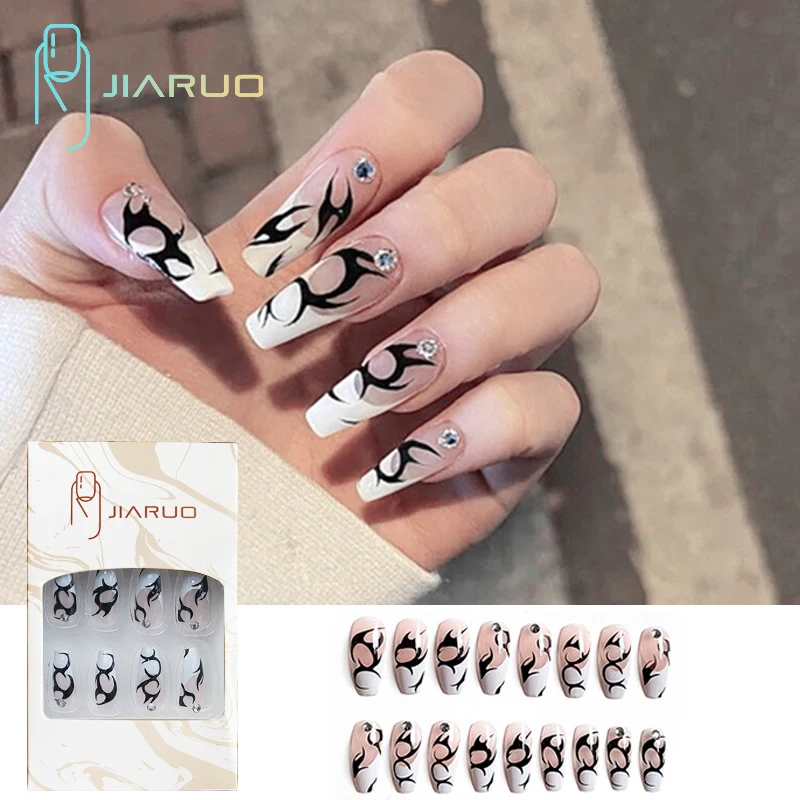 

Long Fake Nail Art Press on Nails False Acrylic Tips Full Cover with KISS Designs Supplies for Professionals Supplies Accesorios