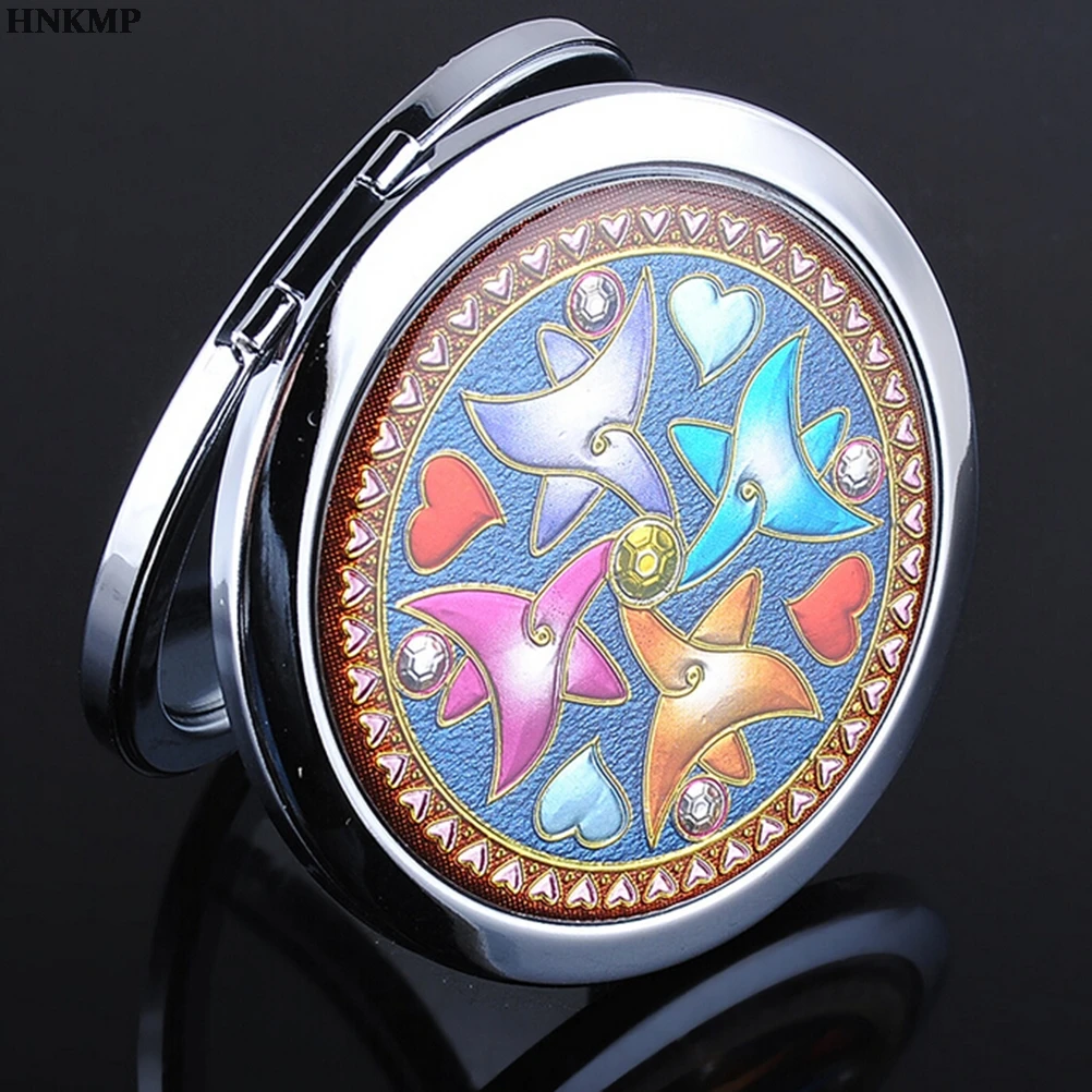 

L155 женское модное портативное мини зеркало для макияжа карманные косметические зеркала с двойным лицом оптом