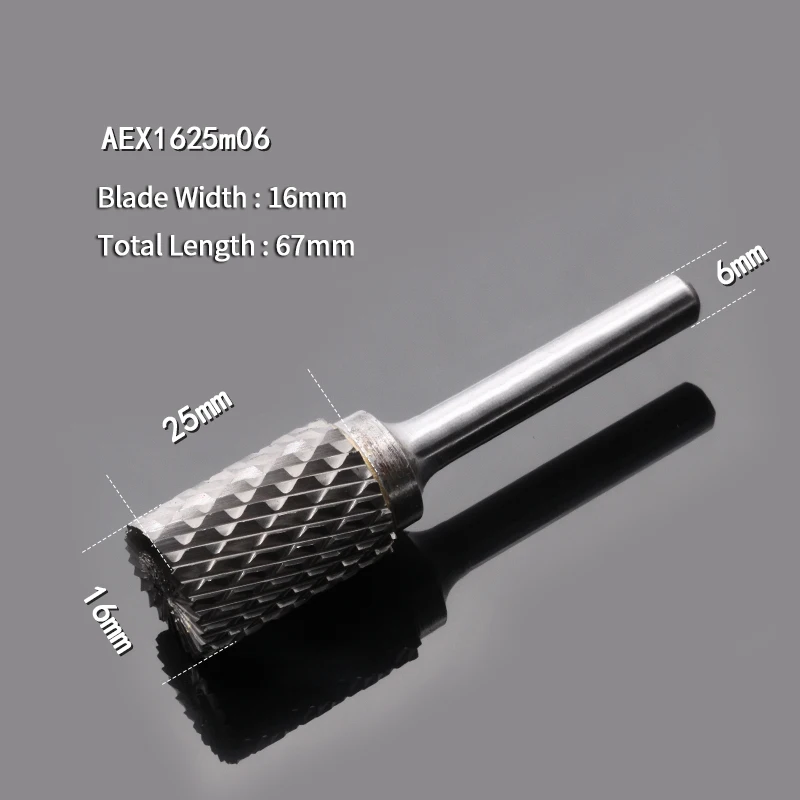 

Роторный напильник из вольфрамовой стали 6-16 мм, цилиндрическая фреза с режущей кромкой, фреза для металла, деревообработки, гравировки