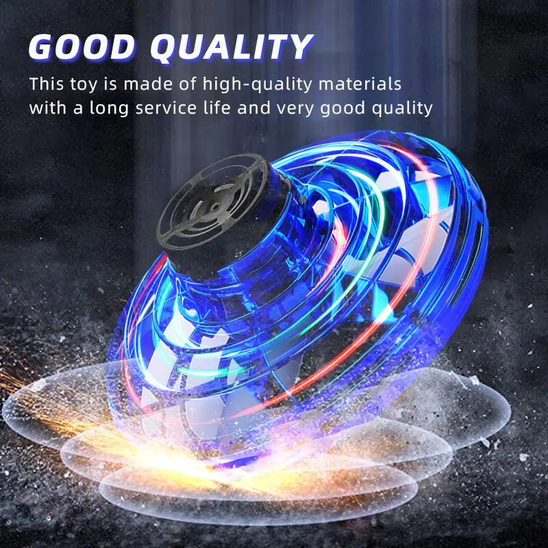 

Mini Drone LED UFO Type Flying Helicopter Spinner Fingertip Ball Upgrade Flight Gyro Drone Aircraft Toy Adult Kids Gift Children