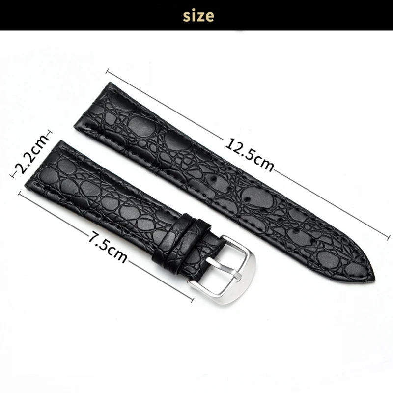 Suitable for Samsung Huawei Luxury Watch Band Crocodile Pattern Cowhide Strap  20MM 22MM  Genuine Leather ands Waterproof correa