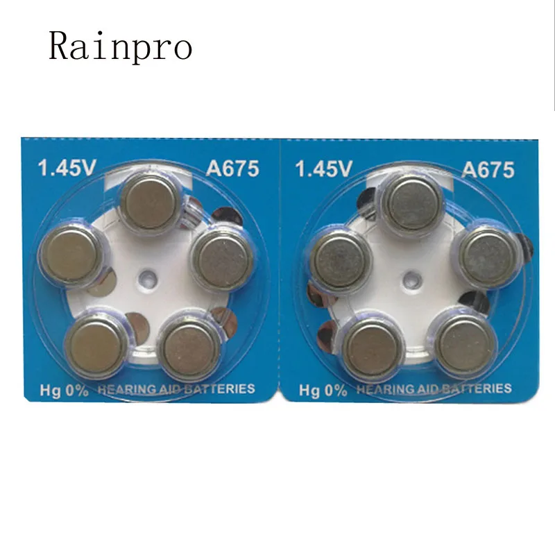 Rainpro 20 шт./лот A675 PR44 AG13 цинковая воздушная батарея для BTE высокомощного слухового аппарата 1,45 в