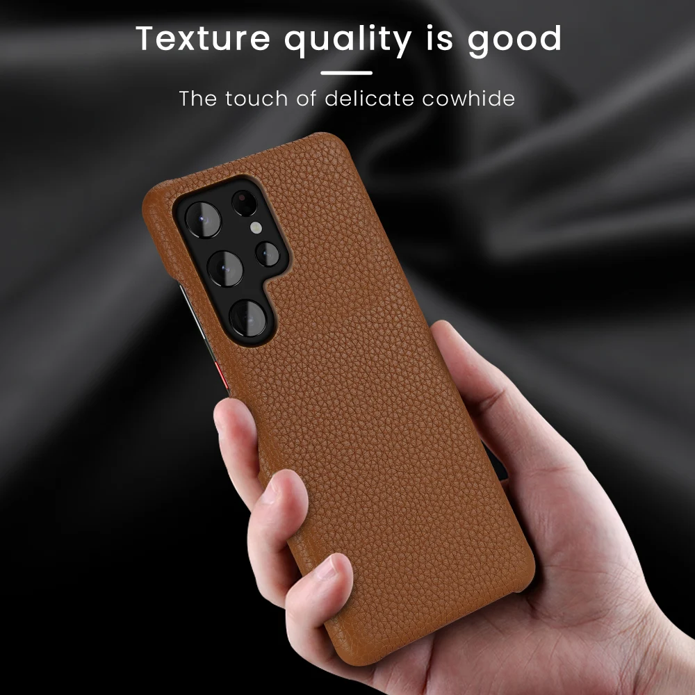 Genuine Leather Phone Cover Case For Samsung Galaxy S23 S21 S22 Ultra S20 FE S10 Plus Note 20 10 A34 A54 A53 5G A52 A52S A51 A14