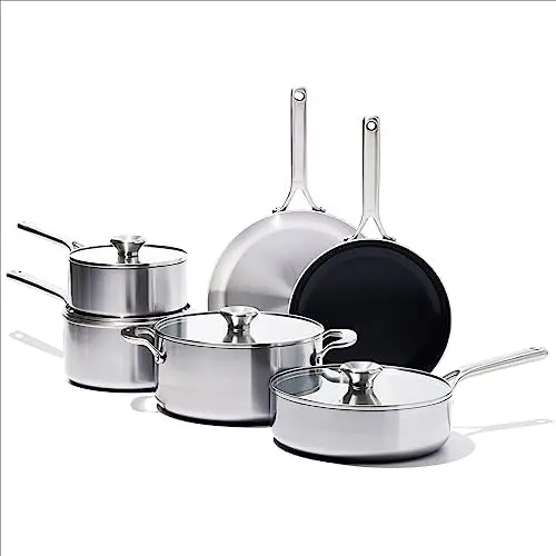 

Grips Pro Tri Ply Stainless Steel Dishwasher Safe Nonstick Cookware Pots and Pans Set, 13 Piece Cooking glass pot Aluminium pan