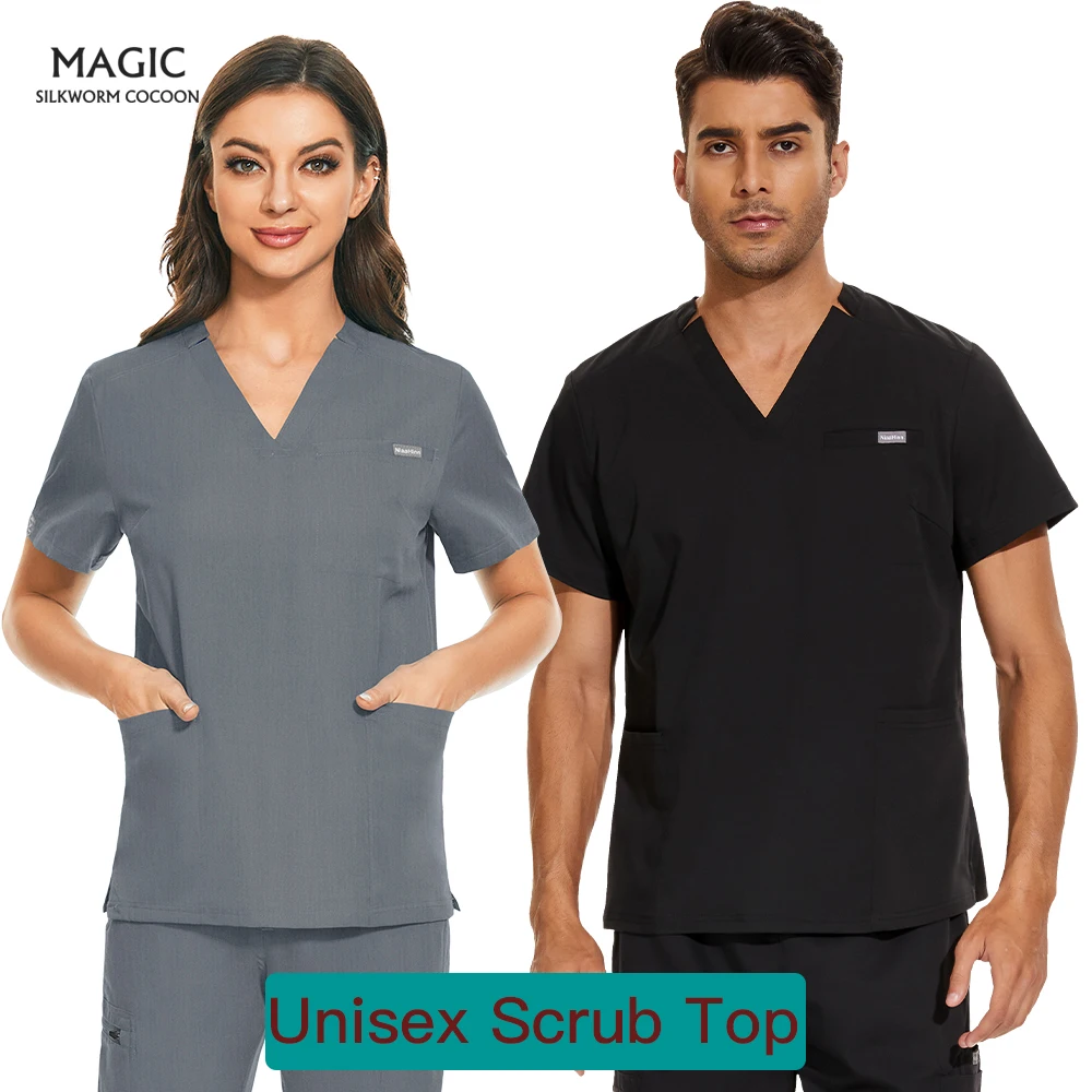 

Scrubs Tops Unisex Beauty Salon Nursing Uniform Laboratory Spa Scrub Shirt Lab Workwear Health Workers Clothes Nurse Accessories