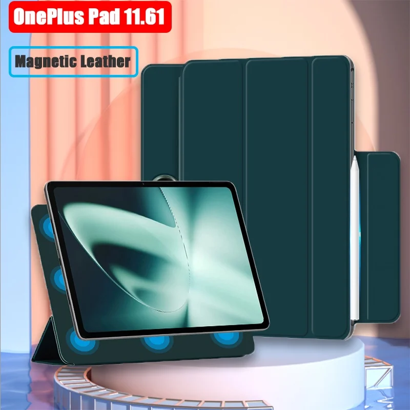 

For OnePlus Pad 2023 11.61" Case Strong Magnetic Smart Flip Leather Case Protective Stand Cover With Buckle