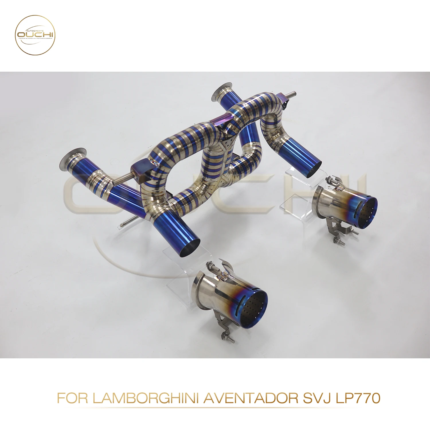Выхлопная труба OUCHI из титанового сплава для Lamborghini чёрного диска SVJ LP770-4 2018-2021 6.5L