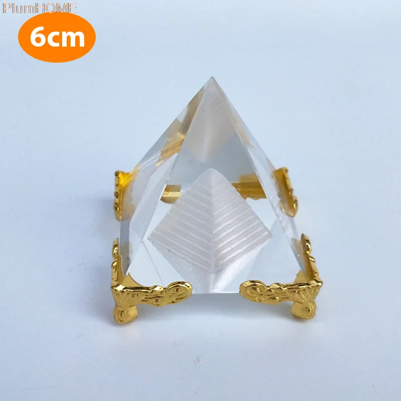 

Энергетические Исцеляющие полые Кристальные стеклянные фигурки пирамиды Египта фэншуй чакры Исцеляющие Миниатюрные аксессуары для украш...
