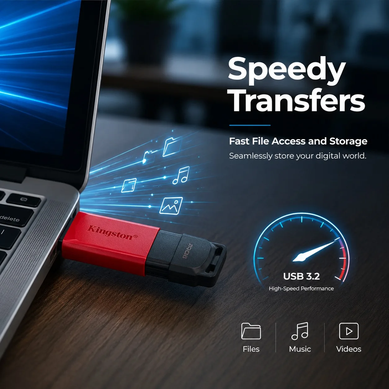 Фото USB-накопитель Kingston DTXM 3.2: флешка, флеш-диск, портативное хранилище, компьютерные аксессуары №2