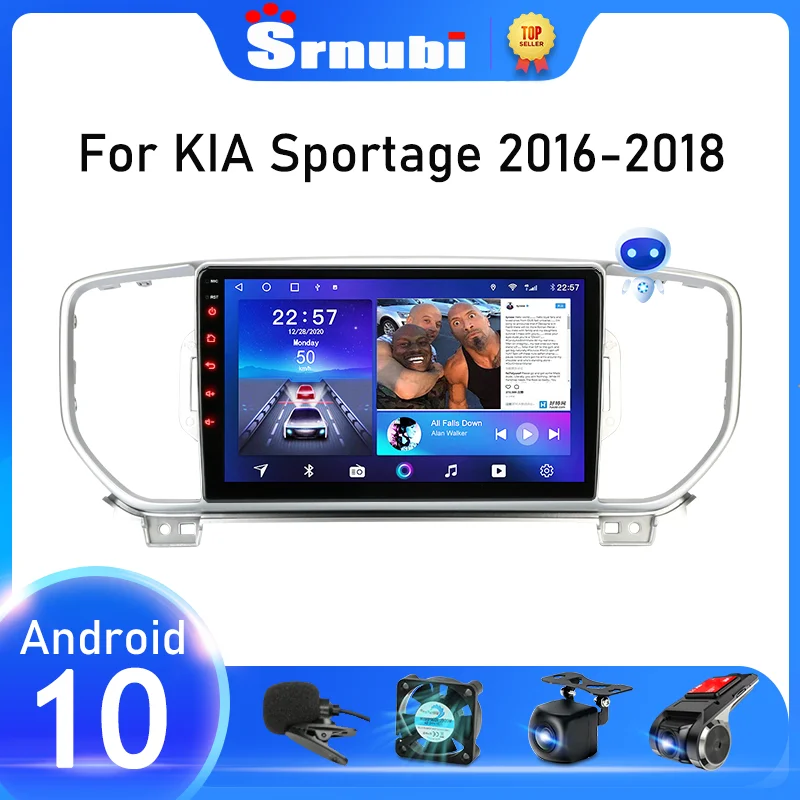 

Автомобильный радиоприемник Srnubi, Android 10, автомобильный мультимедийный видеоплеер 2 din, GPS, динамик, MP5, DVD, для KIA Sportage 4, KX5, 2016, 2017