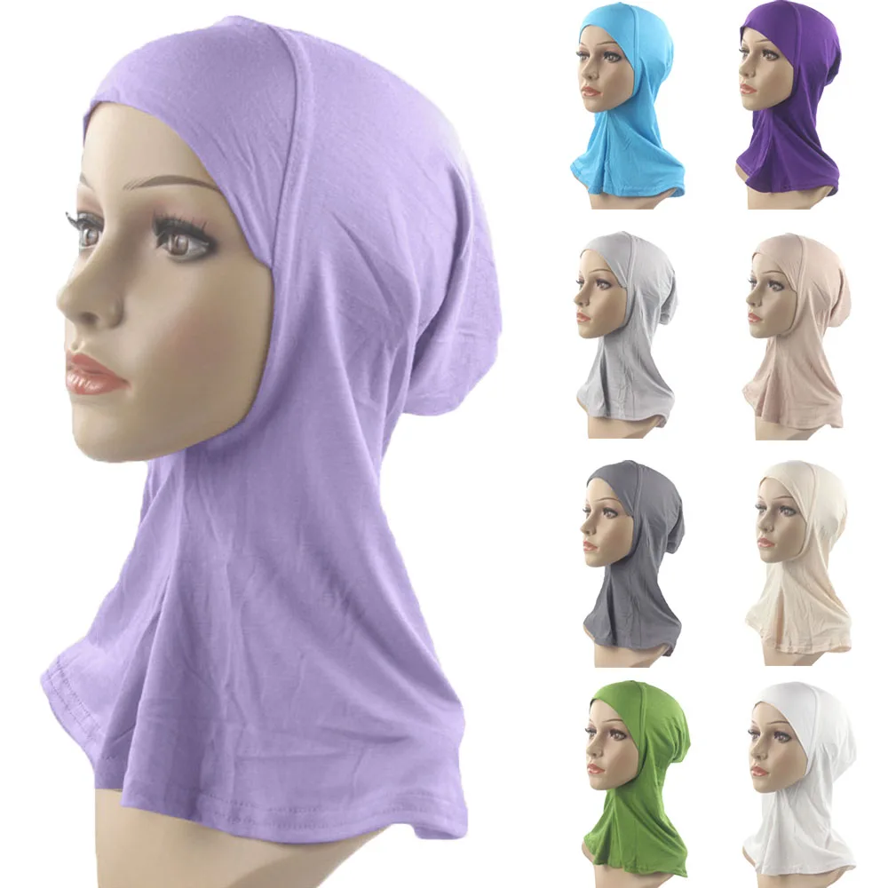 

Modal Cotton Inner Hat Muslim Women Soft Hijab Turban Underscarf Full Cover Islam Arab Chemo Cap Bone Neck Nijna Headwrap Mujer