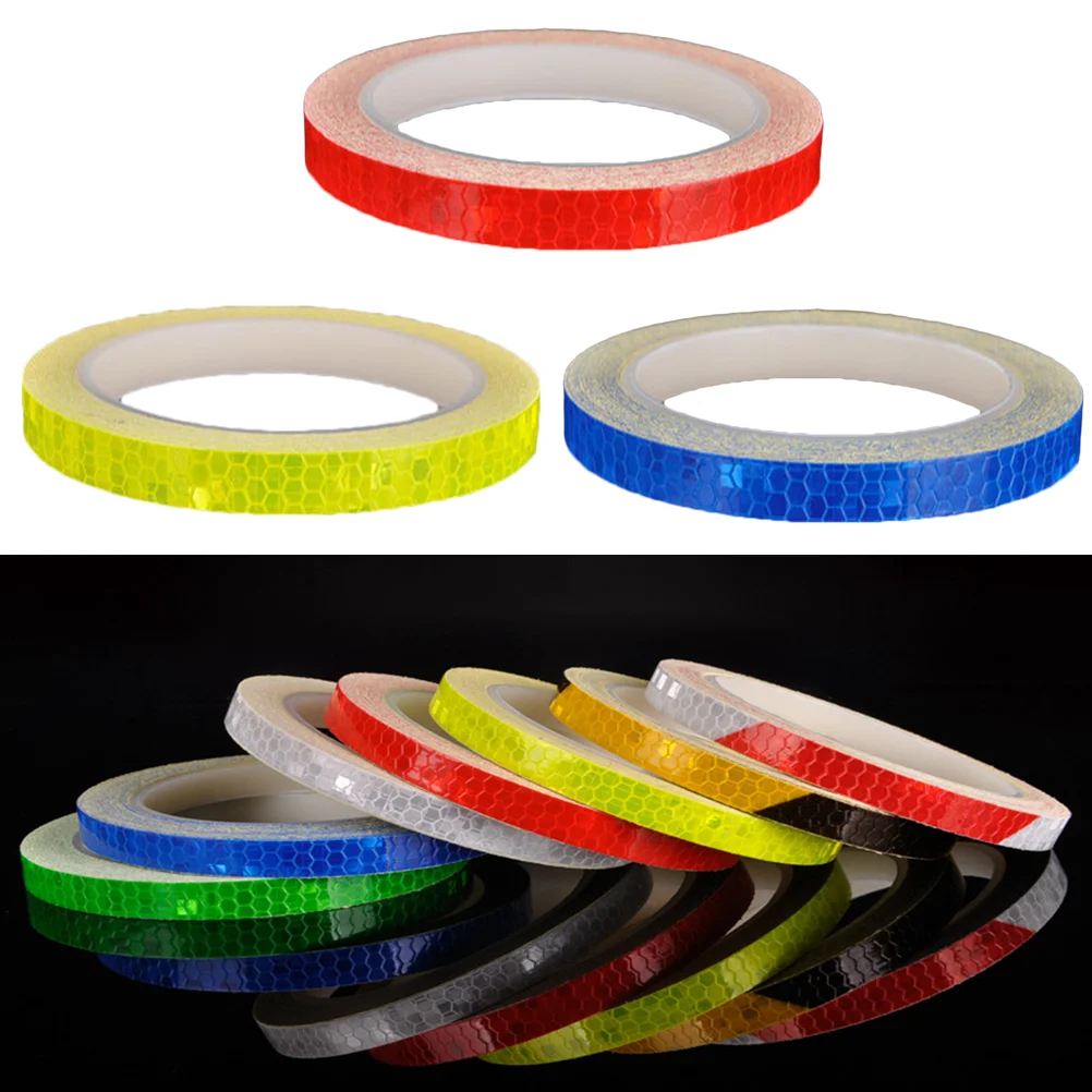 3pcs Reflective Tape Durable Sturdy Prime Waterproof Luminous Stickers for Vehicle Bike Safety Warning Car