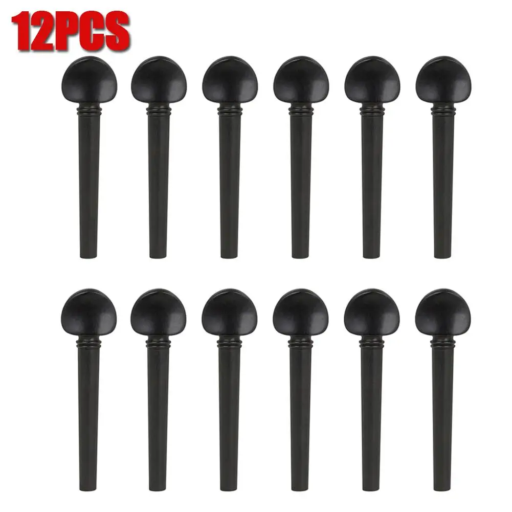 

12pcs Oud Tuning Pegs Ebony Wooden Non-slip Knob Wear-resistant Tuners Peg Instrument Replacement Parts