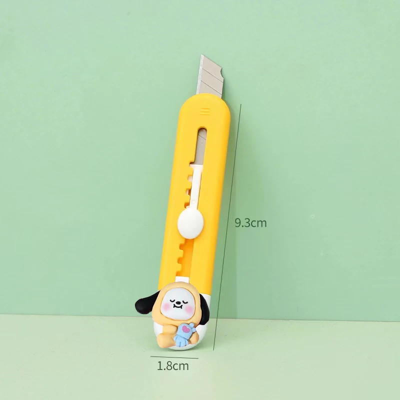 2023 New Anime Peripherals Bt21 Portalble Utility Knife Letter Envelope Knife Office Supplies Bt21 Kawaii Girl Paper Cutter images - 6