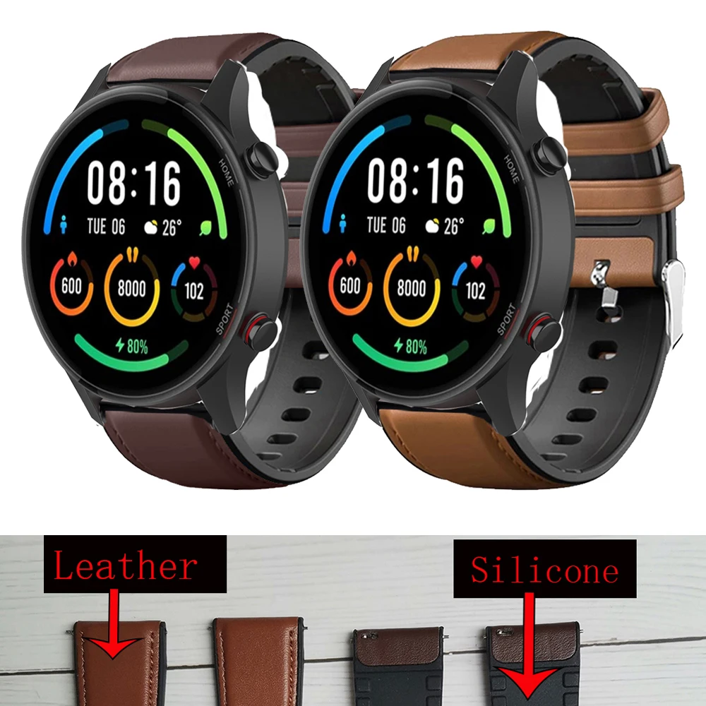 

Watch Strap For Xiaomi Watch Color Silicone Leather 22mm Sport Bracelet For Xiaomi Watch S1/Color/Realme Watch 2 S Smart Watch