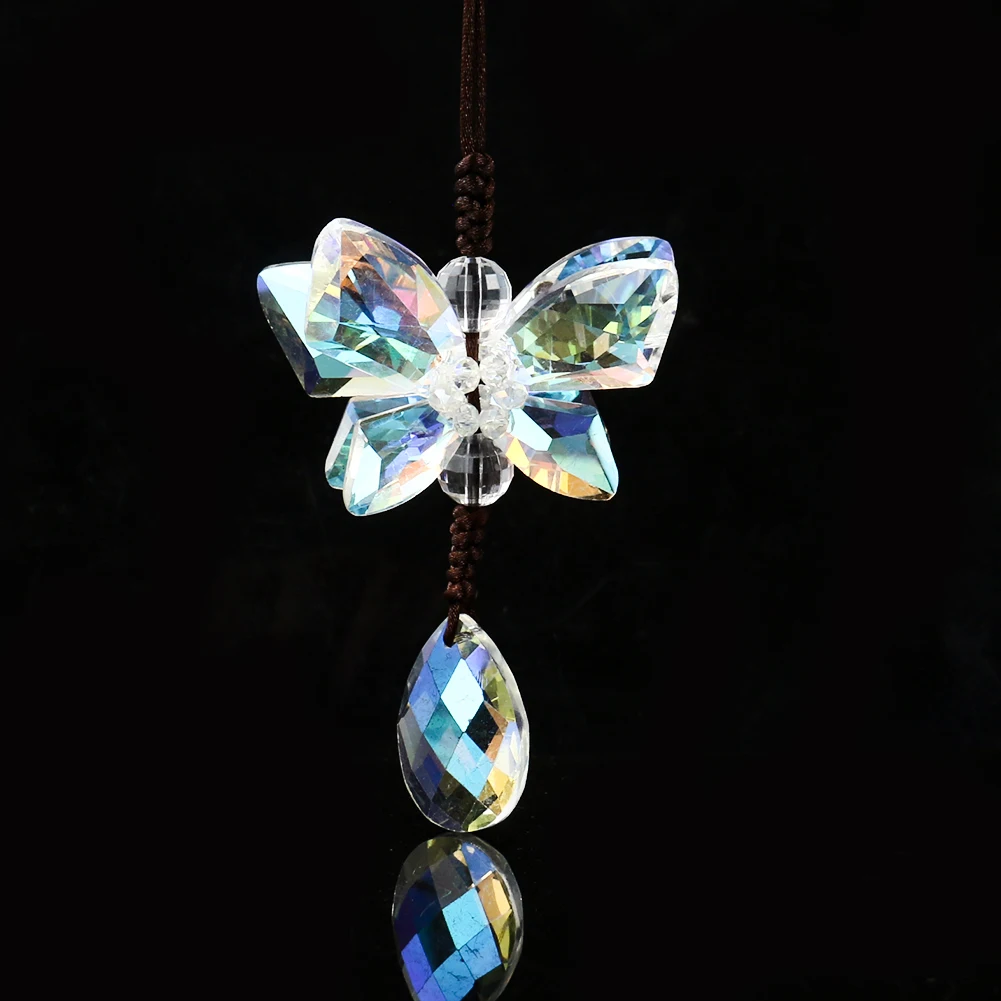 

Polished AB Color Faceted Prism Butterfly Fairy Angel Tears Crystal Pendant Aurora Streamer Sun Catcher Feng Shui Wedding Decor