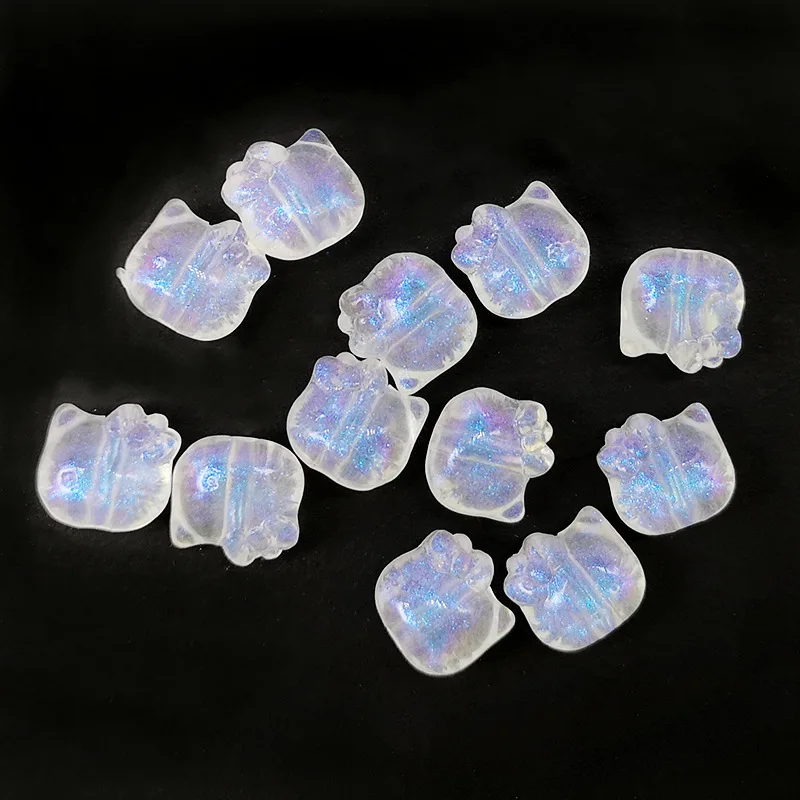 5pcs Acrylic Moon Star Flower Beads Transparent Aurora Dazzling Laser LooseWholesale Lot For Jewelry Making DIY Crafts Pendant