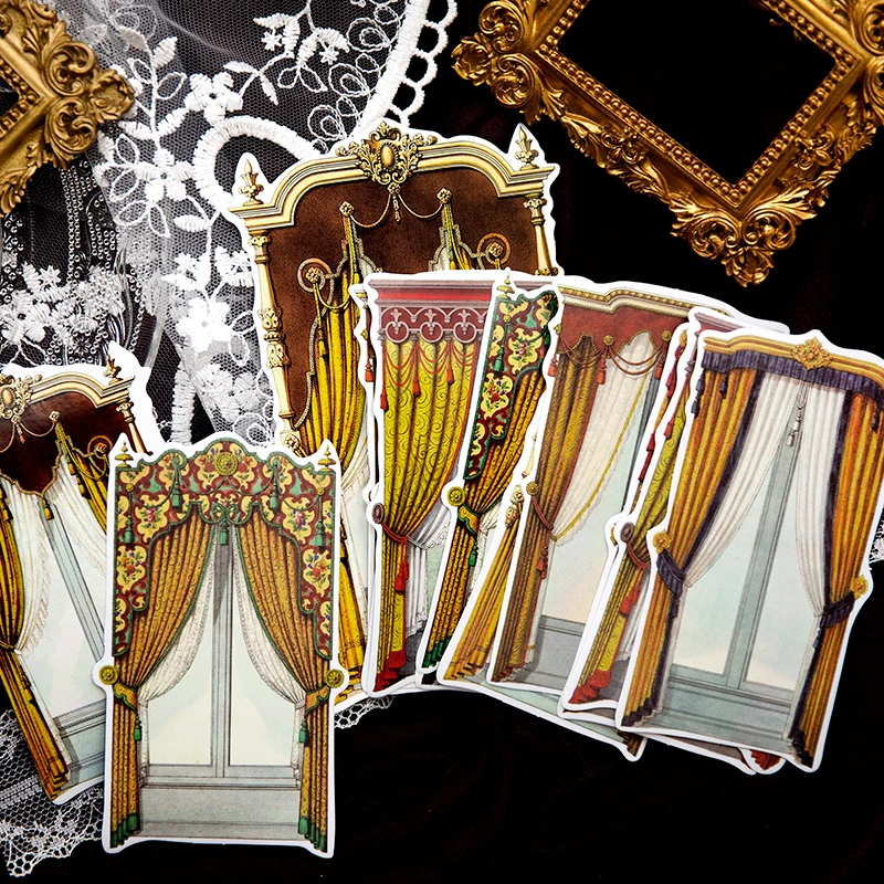 12 листов наклейка рамка занавеска на окна коллаж DIY ручное украшение занавески