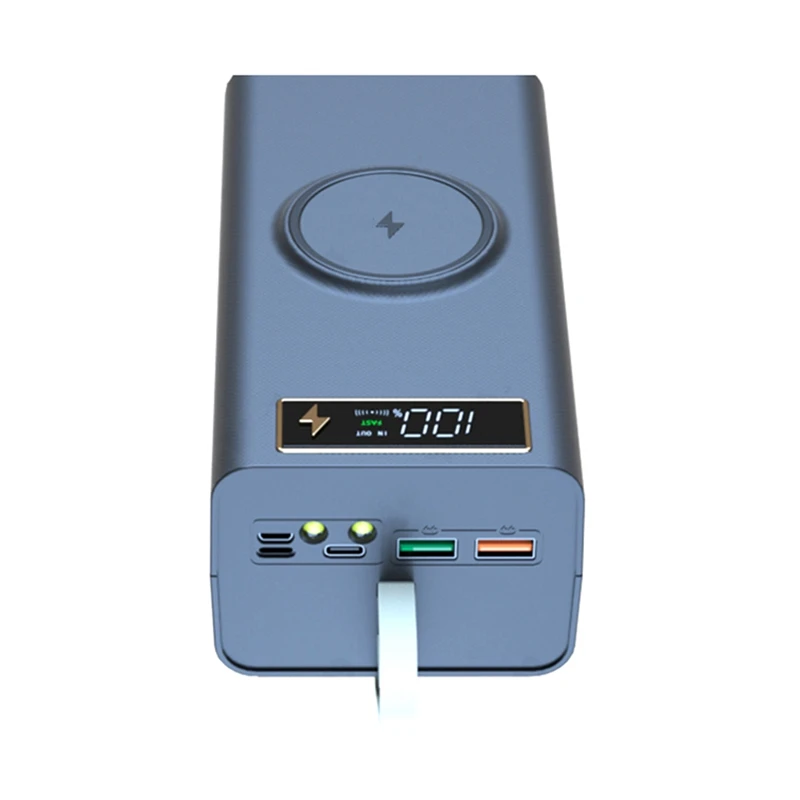 

NEW-21X18650 Battery Storage Box LED Light PD Quick QC3.0 Charge 18650 Battery Power Bank Case Shell 15W Wireless Charging