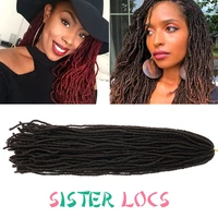 20inch sister locks hair extensions pure color blondebrownblack synthetic hair for women crochet hair dreadlocks