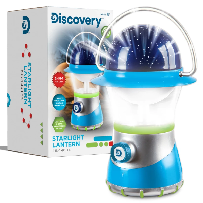 

2-in-1 4X LED Starlight Lantern and Star Projector, Easy to Use for Children, Perfect Gift for Camping - Blue/White/Green