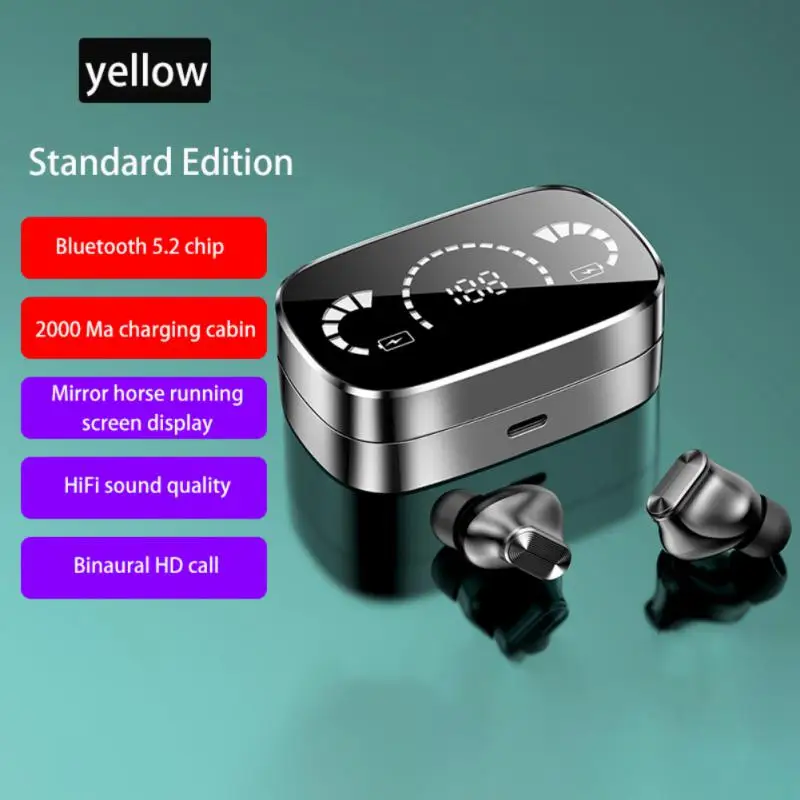 

Wireless Headphones TWS Bluetooth 5.3 Earphone With Mic Waterproof IPX5 Headsets HiFi Stereo Music Earbuds For Android IOS