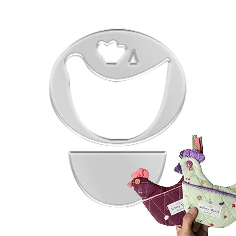 

Pot Holders For Kitchen Heat Resistant Set Of 4 Potholders Sewing Ruler With Non-Slip Silicone Grip Chicken Shaped Cotton