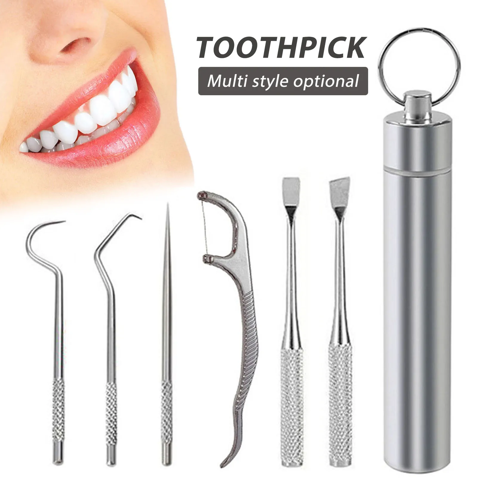 

Stainless Steel Toothpicks Set 7pcs Reusable Metal Toothpicks For Outdoor Useperfect Gift Lightweight Portable Handy Use Multifu