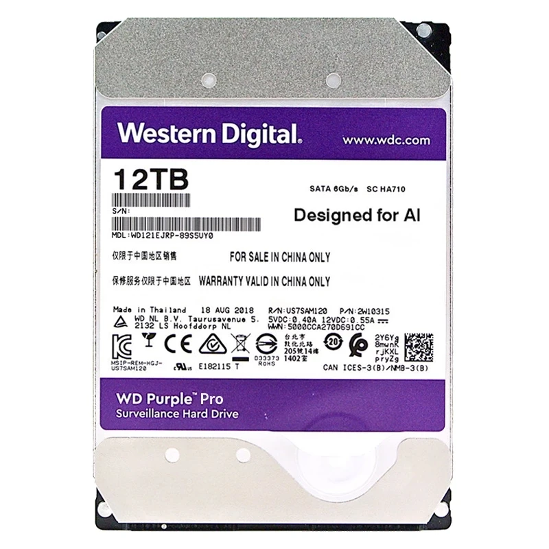Внутренний жесткий диск Western Digital Pro 12 ТБ 10 8 3 5 дюйма стандарт SATA 6 7200 об/мин кэш 256 Мб