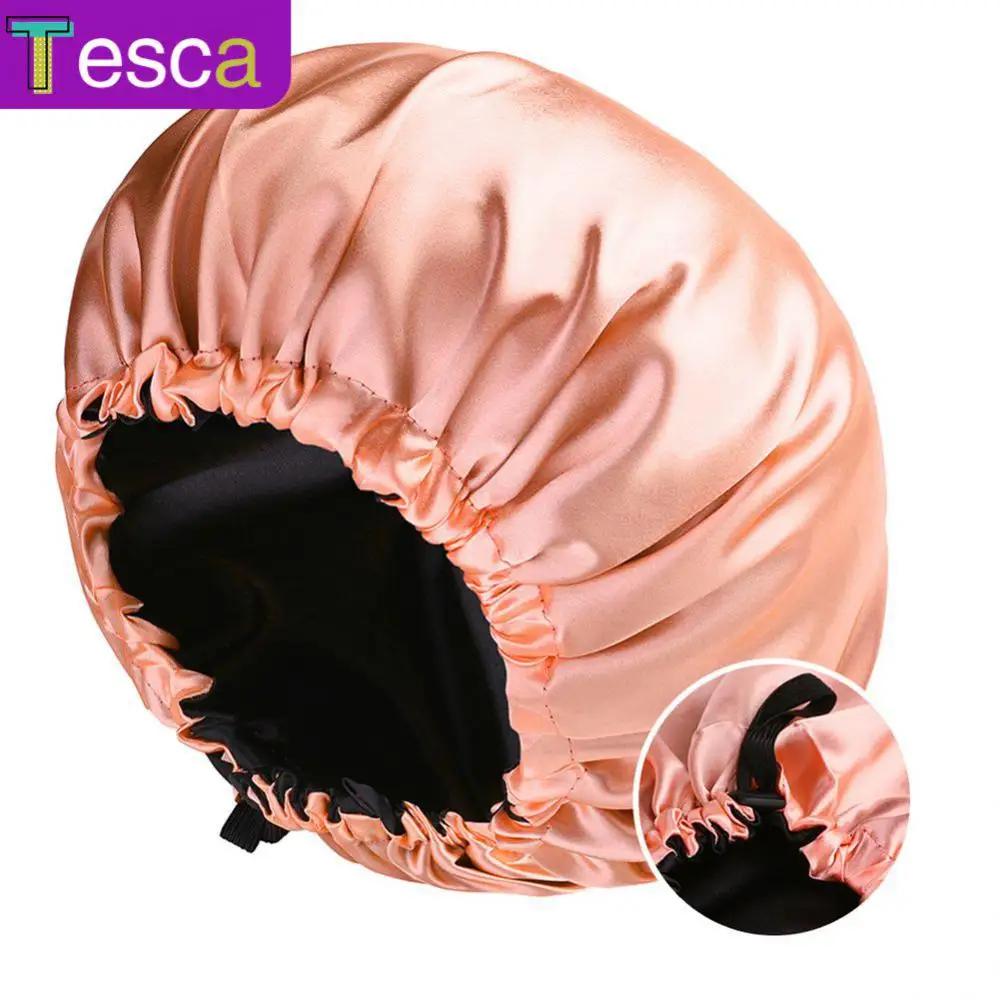 

New Imitation Silk Hair Care Cap Home Women Satin Bonnet Silk Sleep Night Cap Elastic Satin Elastic Narrow Brim Nightcap Adjust