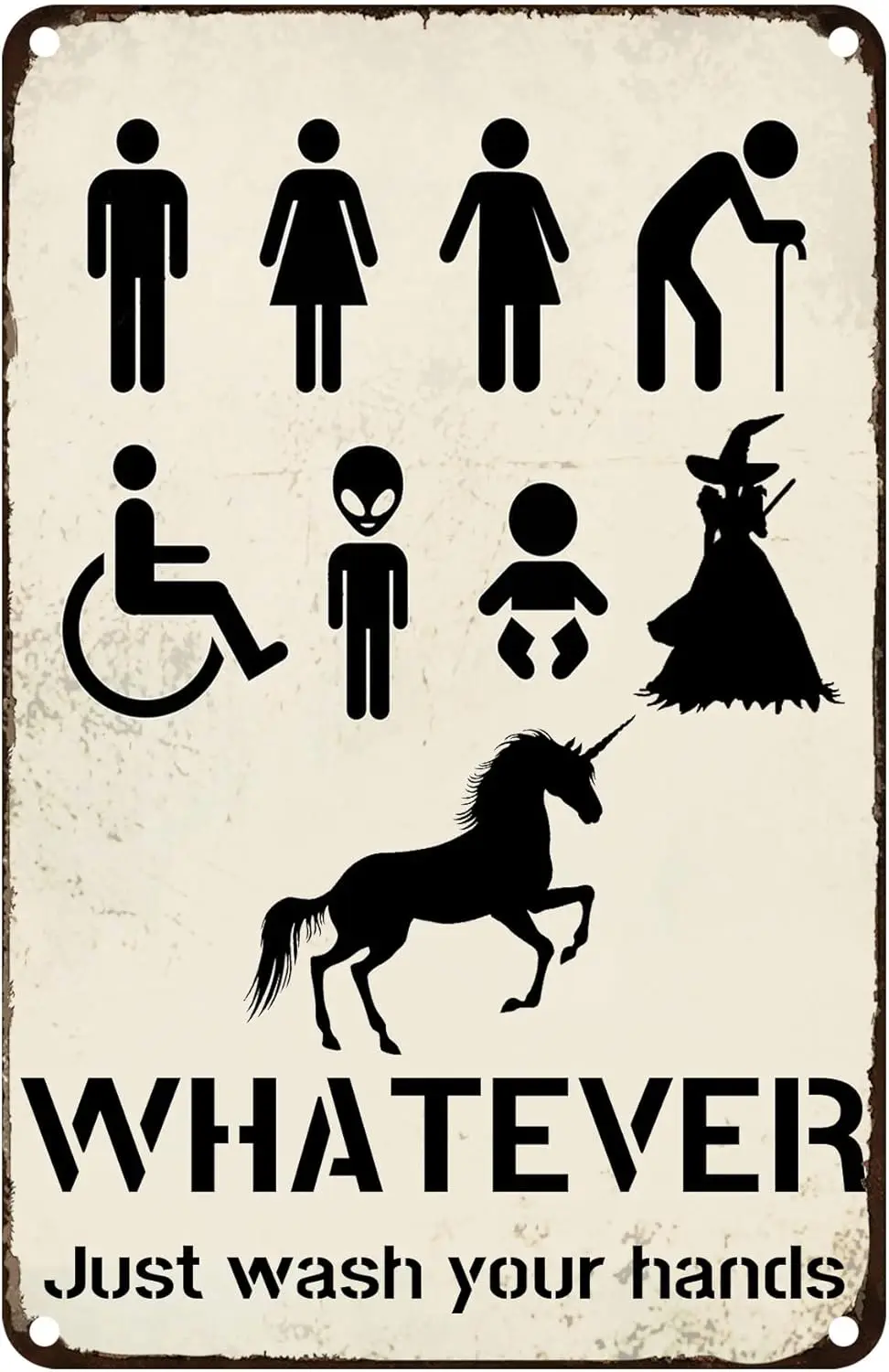 Whtever Jt Wsh Your Hnds Sgn Funny ll Gender Metl для домашней туалетной комнаты Wll Decor Broom Cfe Br Resturnt 8x12 nc