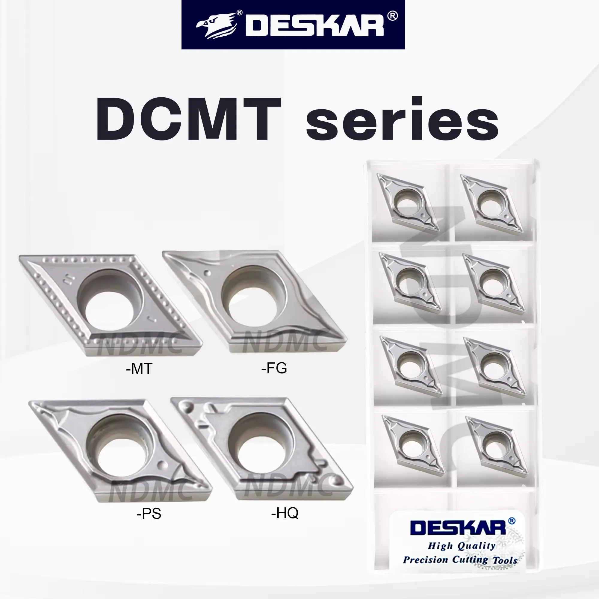 Фото Токарная пластина DESKAR серии DCMT для станков с ЧПУ, DCMT11T304-FG/HQ/PS/MT LF90, ромбовидная, для наружной и внутренней обработки, с отверстиями №3