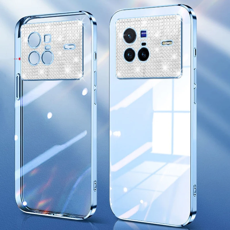 

Transparent Silicone Soft Case for Vivo X80 Pro Light Luxury Phone Shell for Vivo X80pro Anti Fall Protective Phone Cover