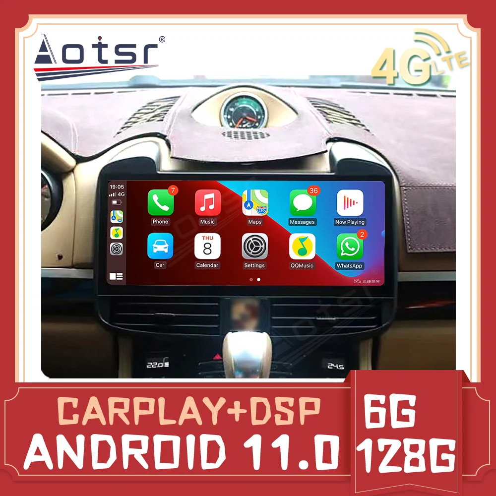 

6+128GB Car radio Android 11.0 Audio For Porsche Cayenne 2010-2016 AutoRadio CarPlay GPS Multimedia Player Navi Stereo Head Unit