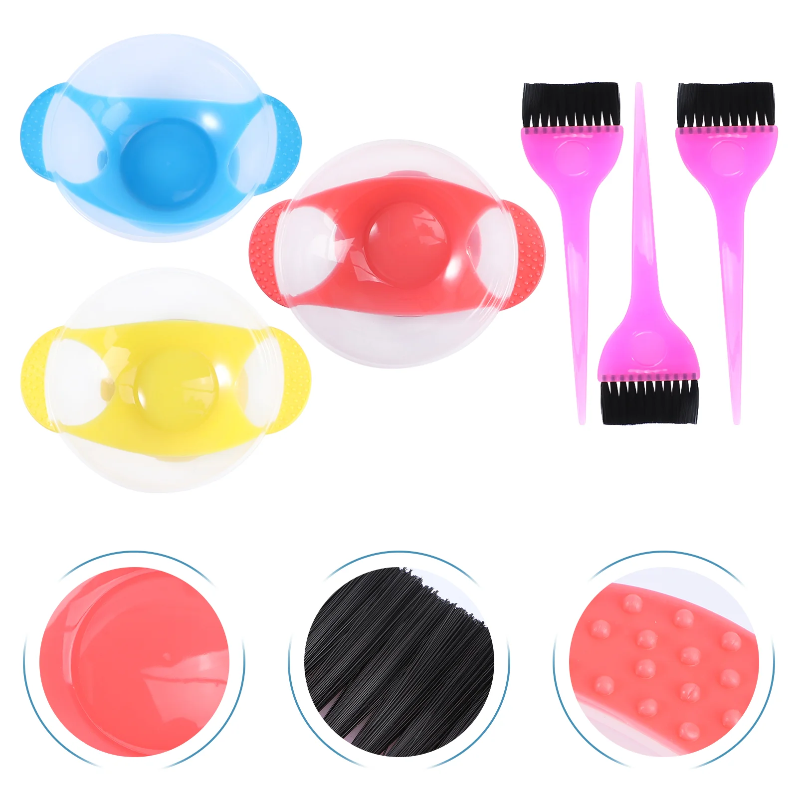 

3 Set Professional Tinting Bowl and Dye Brushes Salon Hair Coloring Dyeing Kit Hair Oil Treatments Tools