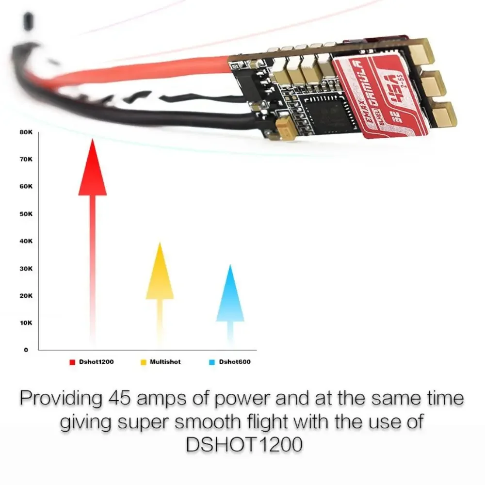 Фото EMAX Formula 45A ESC BLHeli_32 2-5S, Бесколлекторный регулятор скорости для FPV-дронов и квадрокоптеров, Высокопроизводительные запчасти для радиоуправляемых моделей №4